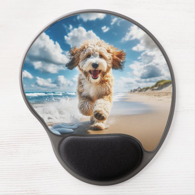 Dog on the beach mousepad (Front)