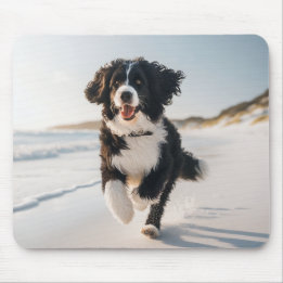 Dog on the beach mousepad