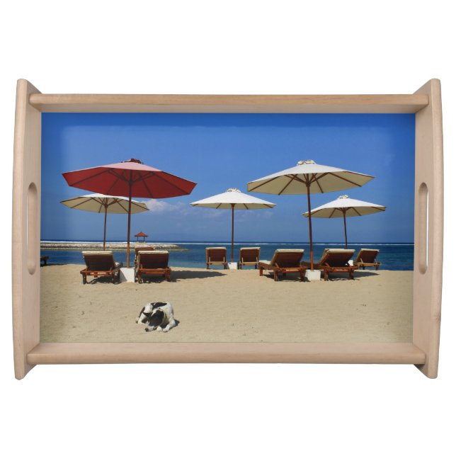 Dog on the beach serving tray (Front)