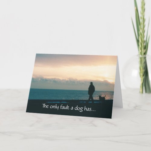 Dog On The Beach Sympathy Card