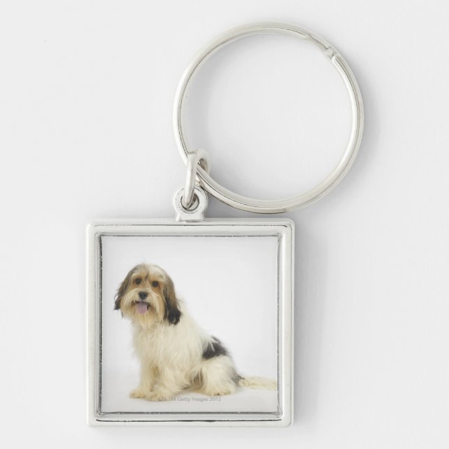 Dog on White 104 Keychain (Front)