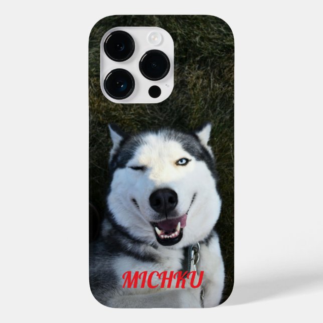 "Dog One Eye Closed MICHKU Case-Mate iPhone Case (Back)