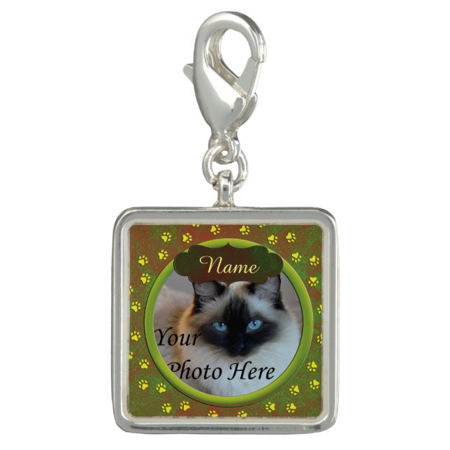 Dog or Cat Custom Paw Prints Charm (Front)
