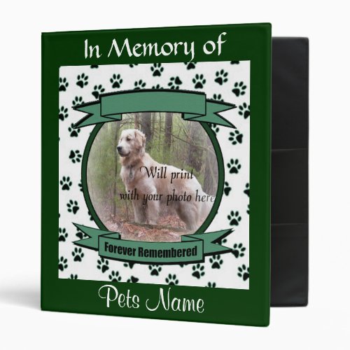 Dog or Cat Forever Remembered Memorial Binder