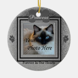 Dog or Cat Memorial Custom Silver Ceramic Ornament