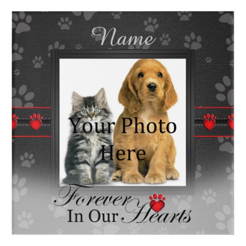 Dog or Cat Paw Prints Pet Memorial Acrylic Print