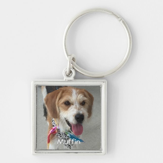 Dog Or Cat Photo/Name Customize Keychain (Front)