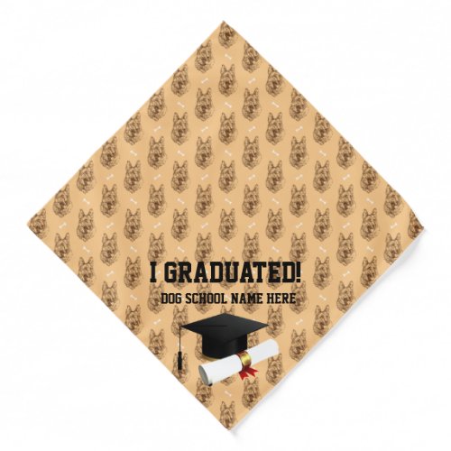 Dog or Owner Graduation Change Text  GSD Bandana