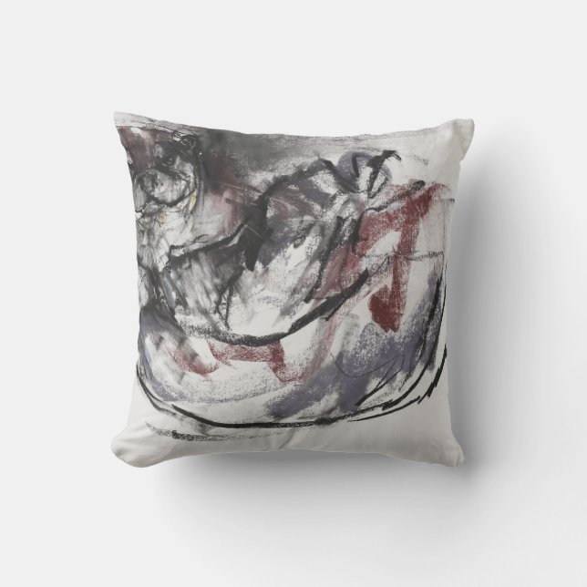 Dog Otter Throw Pillow (Front)
