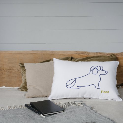 Dog outline minimalist rest  pillow case