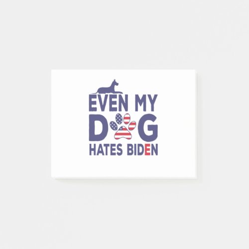 Dog Owner Anti Biden _ Even My Dog Hates Biden Gif Post_it Notes