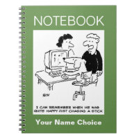 Dog Owner Gift. Dog is Playing at a Computer Notebook