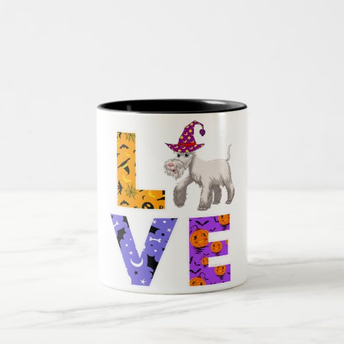 Dog Owner  Halloween Costume Schnauzer Two_Tone Coffee Mug