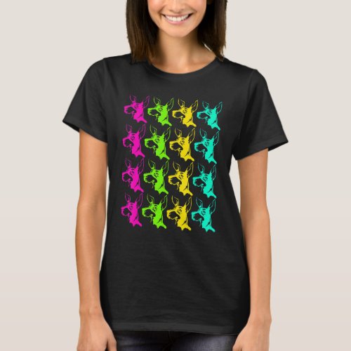Dog Owner Pet Animal Dog  Colorful Doberman T_Shirt