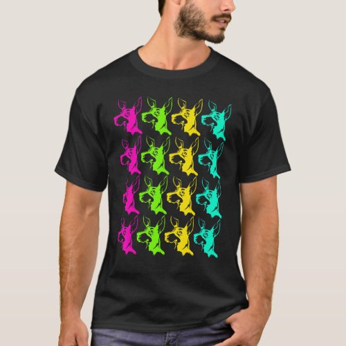 Dog Owner Pet Animal Dog  Colorful Doberman T_Shirt