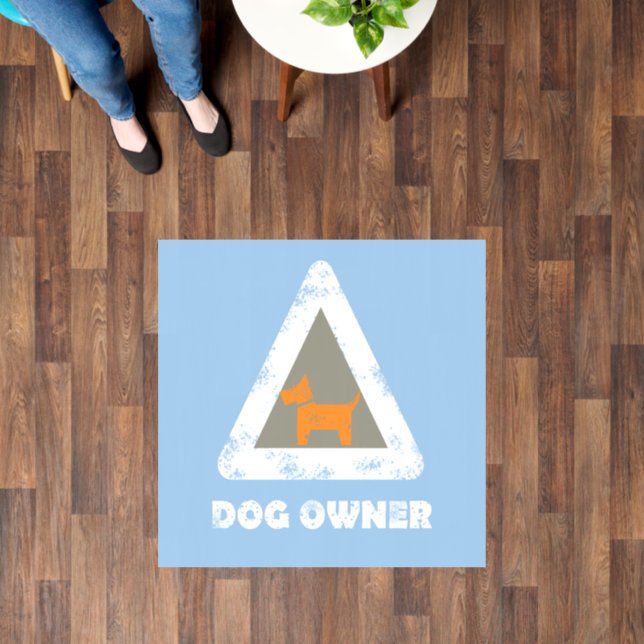 Dog Owner Sign Triangle Pyramid Floor Decals (Floor)