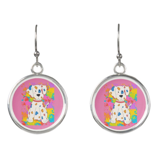 dog paint earrings (Front)
