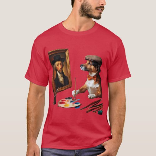 Dog Painting A Portrait T_Shirt