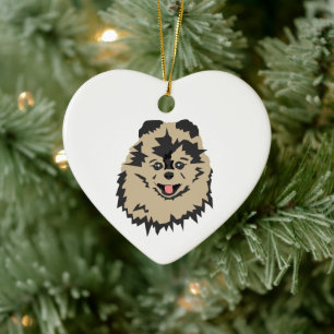 Dog Painting Christmas Art Ceramic Ceramic Ornament