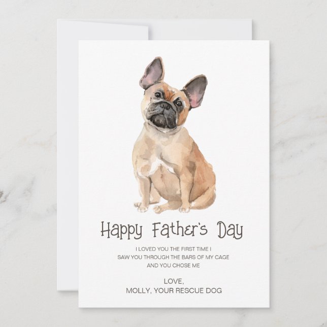 Dog Painting Father's Day  Holiday Card (Front)