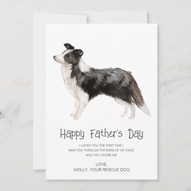 Dog Painting Father's Day  Holiday Card (Front)
