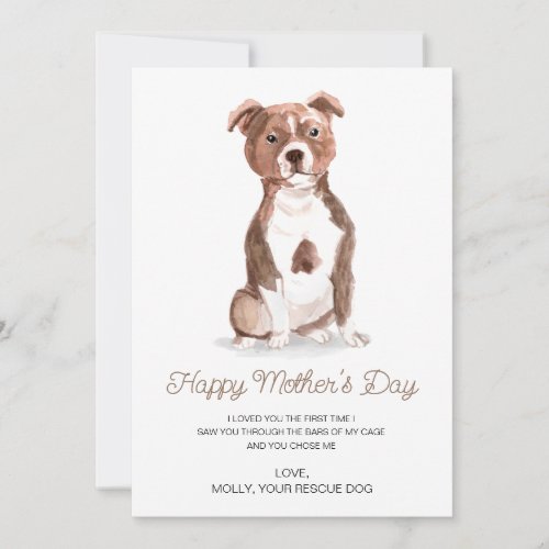 Dog Painting Mothers Day  From Rescue Pet Holiday Card