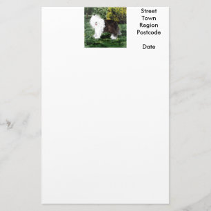 Dog Painting Old English Sheepdog Personalized Stationery