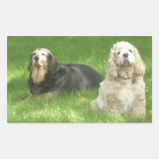 Dog pals rectangular sticker (Front)
