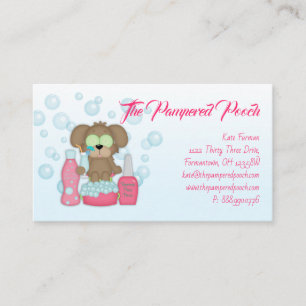 Dog Pampered Grooming Wash Business Card