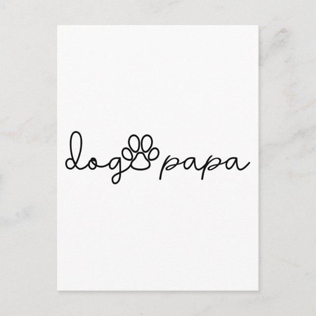 Dog Papa, Dog Paw, Dog Lover, Father's Day Gift Postcard (Front)