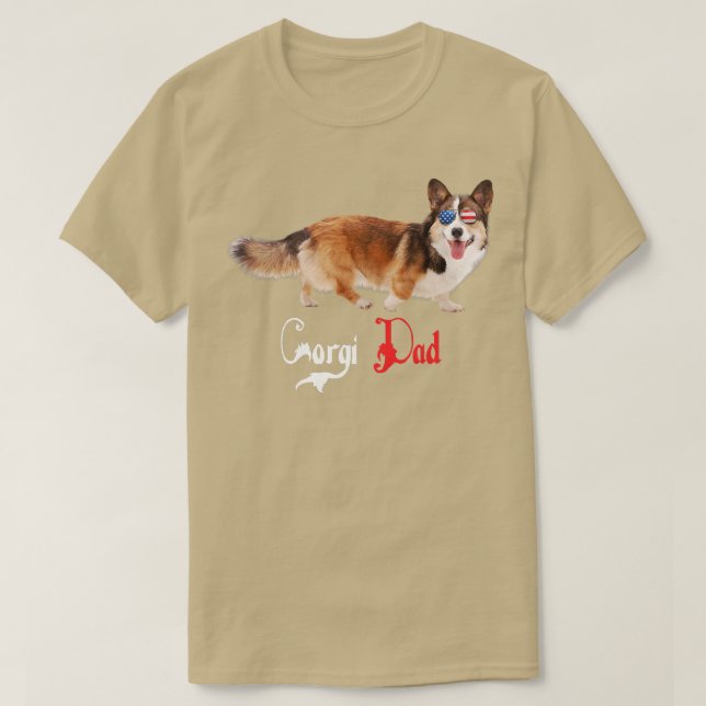 Dog Papa Puppy Dad Corgi583 T-Shirt (Design Front)