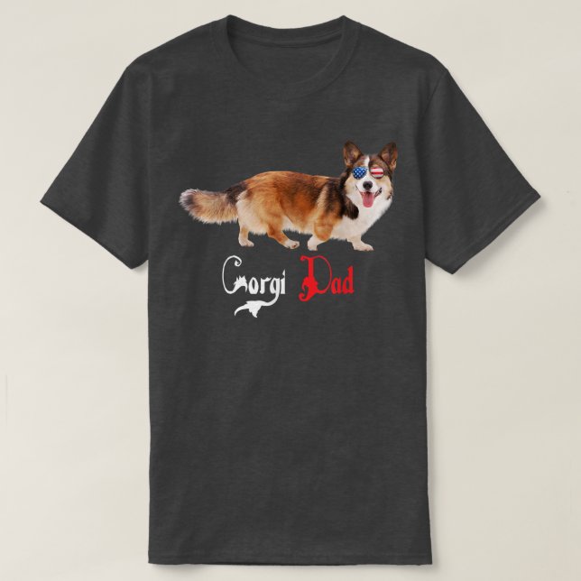 Dog Papa Puppy Dad Corgi  T-Shirt (Design Front)