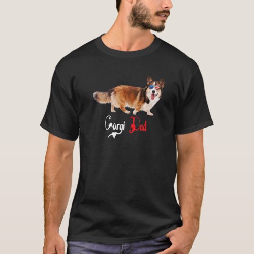 Dog Papa Puppy Dad Corgi T_Shirt