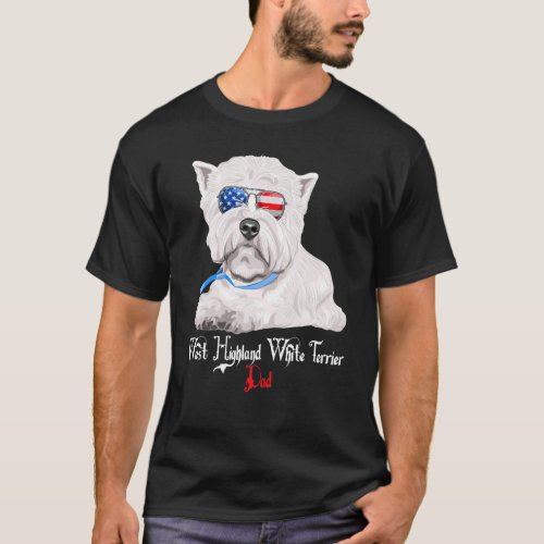 Dog Papa Puppy Dad West Highland White Terrier T_Shirt