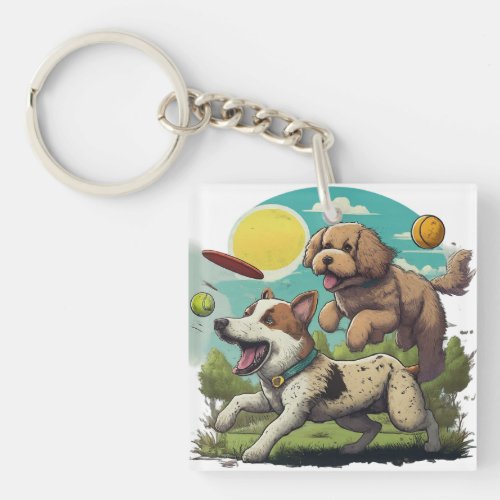 Dog Park Daydreams Keychain