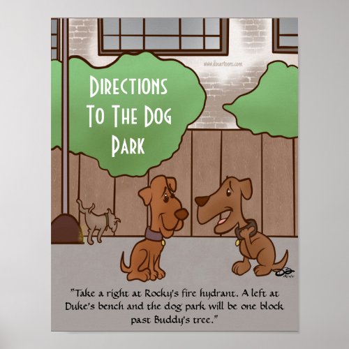 Dog Park Directions Value Poster