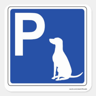 Dog Parking European Road Sign Sticker