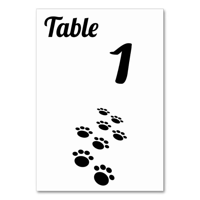 Dog Party Custom Table Number (Front)