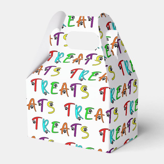 Dog Party Custom Treat Text Favor Boxes (Back Side)