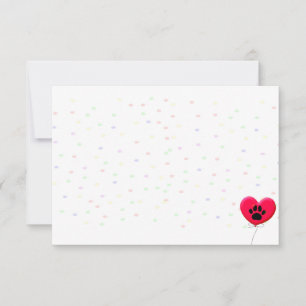 Dog Party Dog Paw Confetti Drawing Blank Note Card