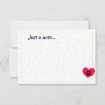 Dog Party Dog Paw Confetti Drawing Just a Note