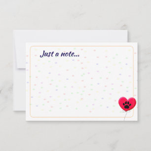 Dog Party Dog Paw Confetti Drawing Just a Note