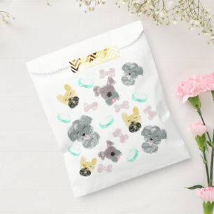 Dog Party Doodles Pink Blue Favor Bag