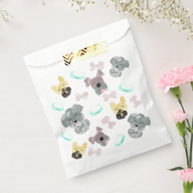 Dog Party Doodles Pink Blue Favor Bag (Sealed)