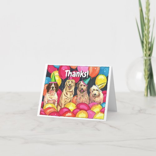 Dog Party Lets Get This Paw_Ty Started Birthday Thank You Card