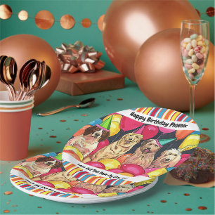 Dog Party Let's Get This Pawty Started Personalize Paper Plates