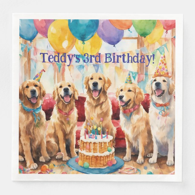 Dog Party  Paper Dinner Napkins (Front)