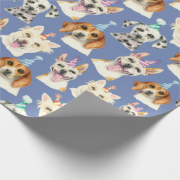 Dog Party Pattern | Dog Lovers Birthday Wrapping Paper | Zazzle