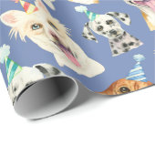 Dog Party Pattern | Dog Lovers Birthday Wrapping Paper | Zazzle