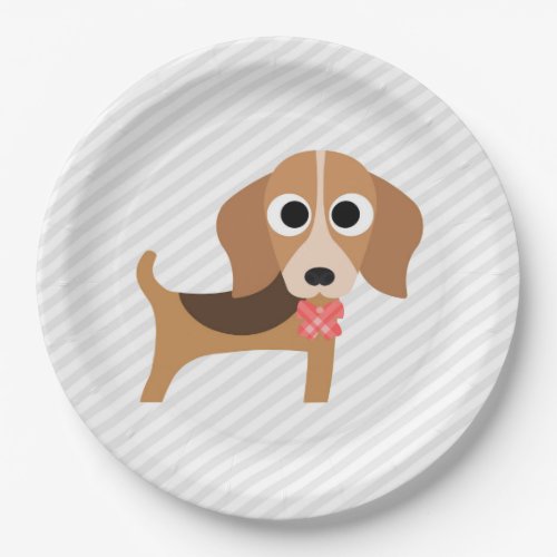 Dog Party Turquoise Beagle Dinner Paper Plates